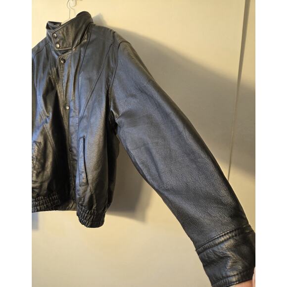 Niko Leather Designs Black Moto Biker Jacket Mens Size XL Zip In Liner EUC - Picture 3 of 14